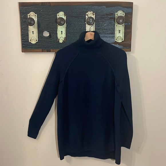 2/$12 Joe Fresh Navy Blue Knit Turtleneck Sweater Size Small - Picture 4 of 14
